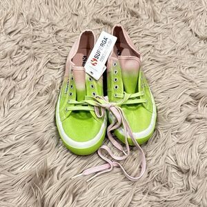 NWT Superga pink and green sneakers size 8.5